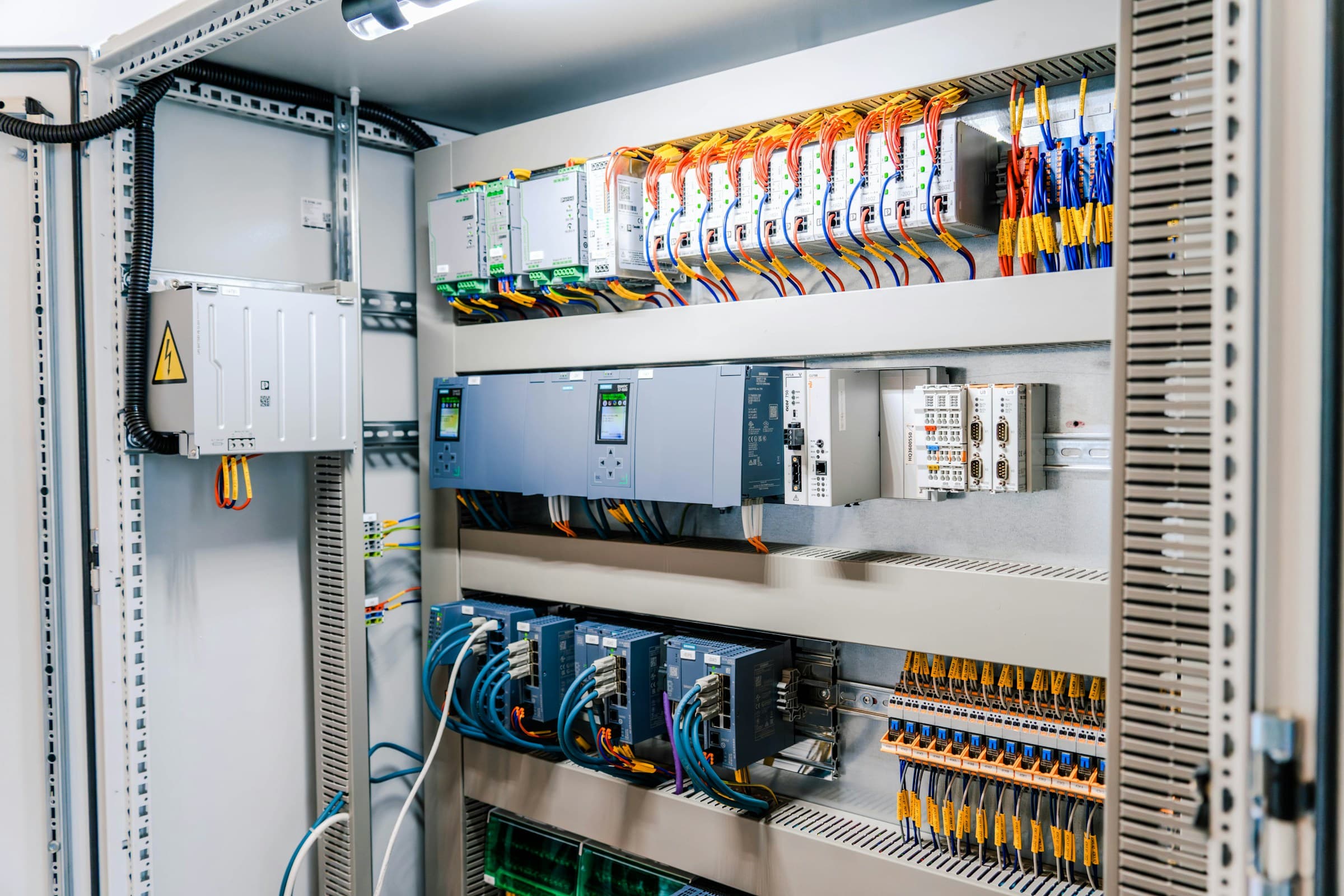 Completed control panel wiring inspected at DEI Projects